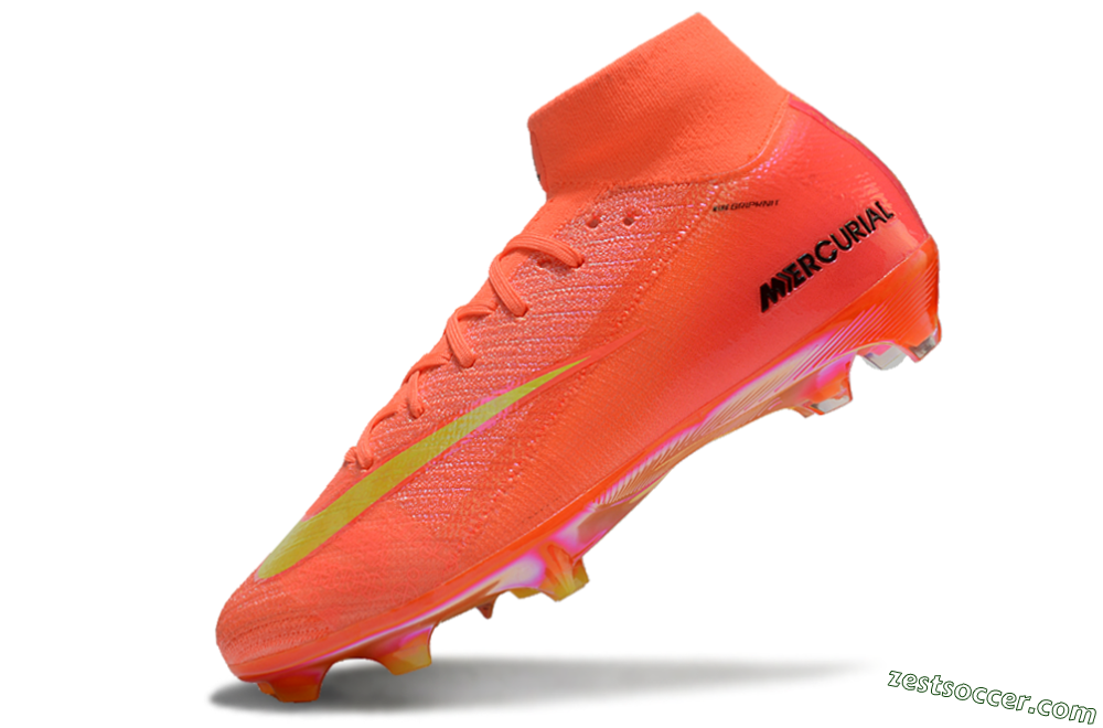 Nike Air Zoom Mercurial Superfly 10 Elite FG High-Tops Soccer Cleats - Red/Yellow/Black/Gold 5