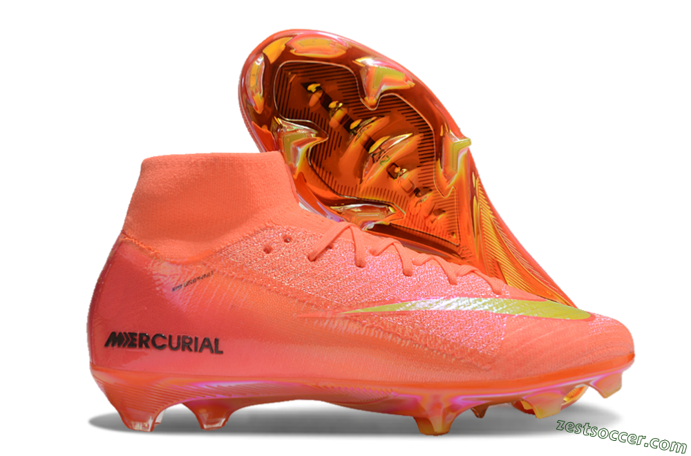 Nike Air Zoom Mercurial Superfly 10 Elite FG High-Tops Soccer Cleats - Red/Yellow/Black/Gold 0