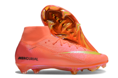 Nike Air Zoom Mercurial Superfly 10 Elite FG High-Tops Soccer Cleats - Red/Yellow/Black/Gold