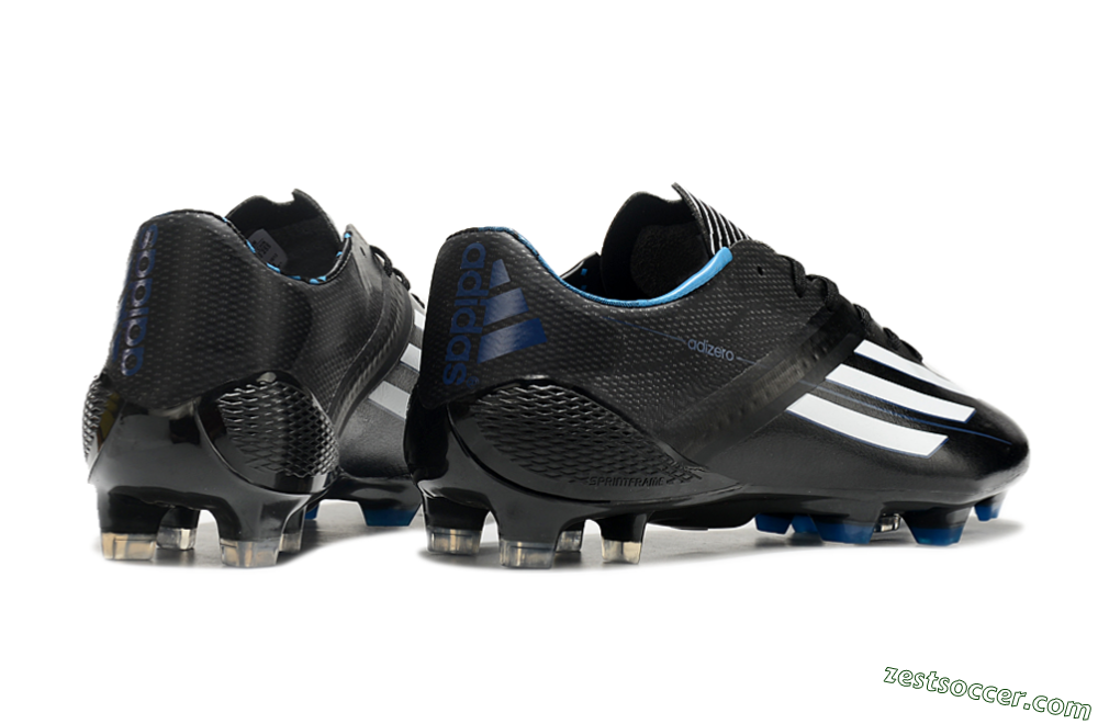 Adidas F50 Adizero Elite FG Low-Tops Soccer Cleats - Black/White/Blue 6