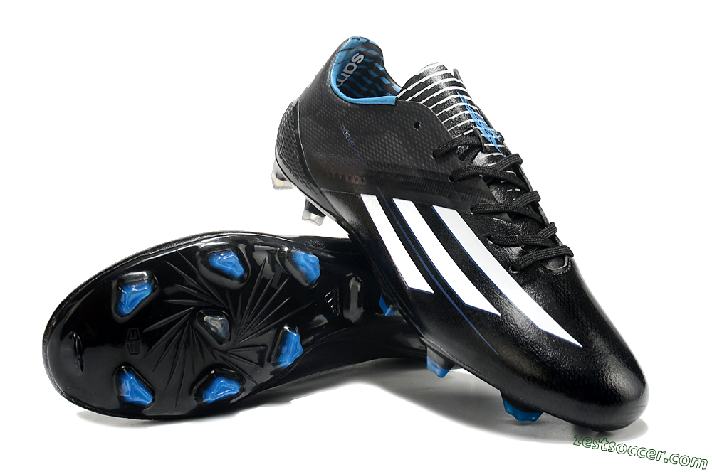 Adidas F50 Adizero Elite FG Low-Tops Soccer Cleats - Black/White/Blue 3