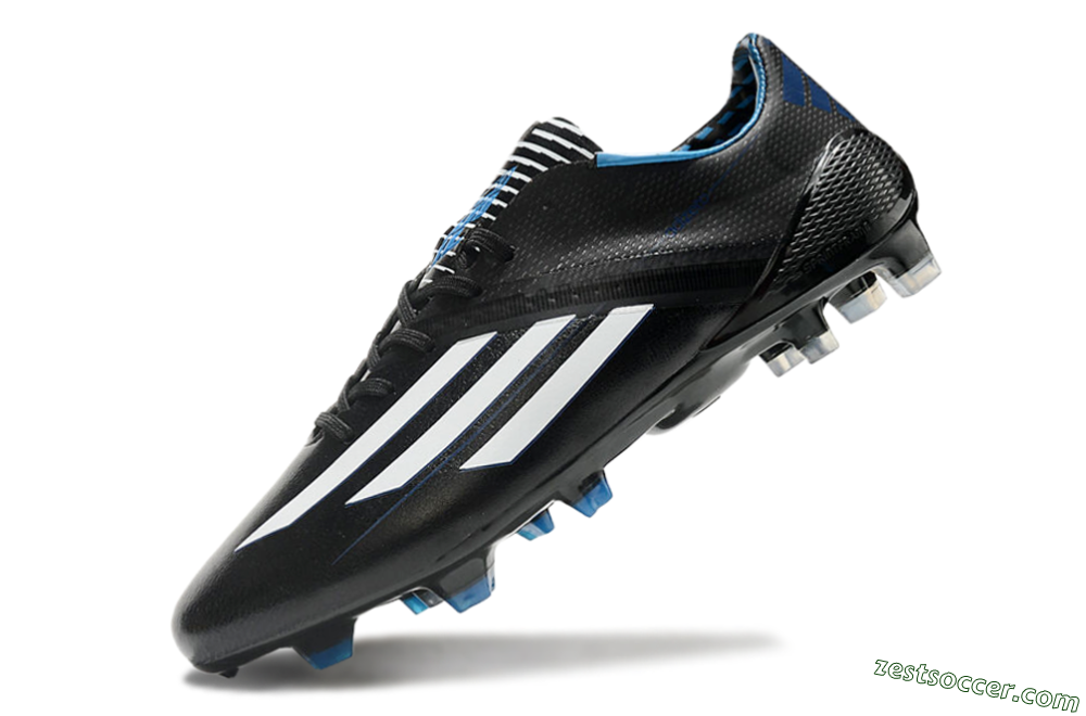 Adidas F50 Adizero Elite FG Low-Tops Soccer Cleats - Black/White/Blue 5