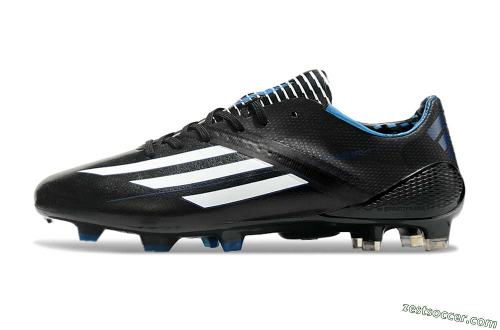 Adidas F50 Adizero Elite FG Low-Tops Soccer Cleats - Black/White/Blue 2