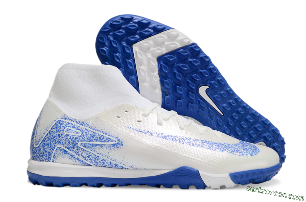 Nike Air Zoom Mercurial Superfly 10 Elite TF High-Tops Soccer Shoes - Beige/White/Blue 0