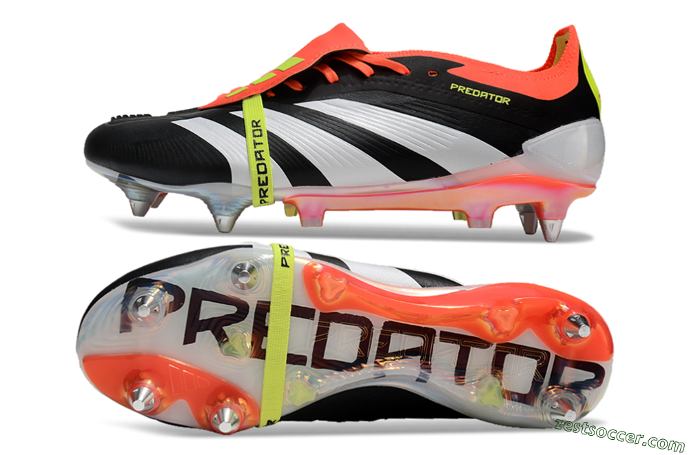 Adidas Predator Elite Foldover Tongue SG Low-Tops Soccer Cleats - Black/White/Red 1