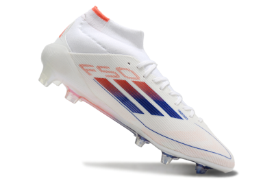 Adidas F50 Elite Mid FG High-Tops Soccer Cleats - White/Blue/Red