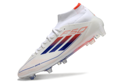 Adidas F50 Elite Mid FG High-Tops Soccer Cleats - White/Blue/Red