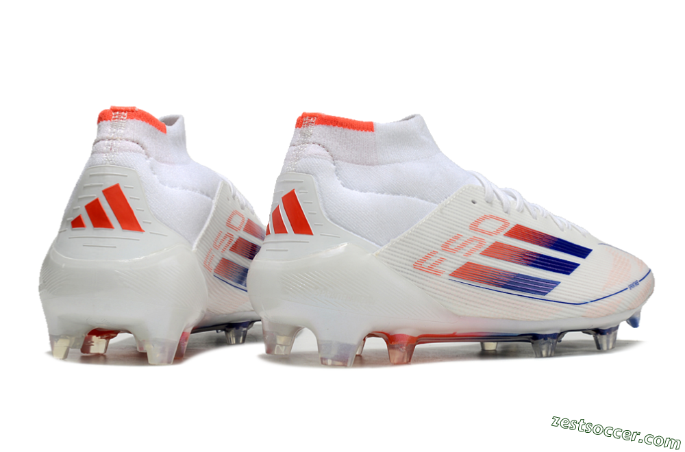 Adidas F50 Elite Mid FG High-Tops Soccer Cleats - White/Blue/Red 6