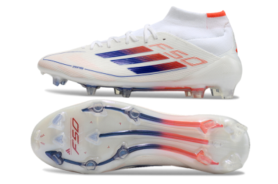 Adidas F50 Elite Mid FG High-Tops Soccer Cleats - White/Blue/Red