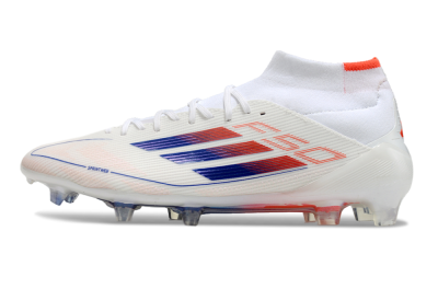 Adidas F50 Elite Mid FG High-Tops Soccer Cleats - White/Blue/Red