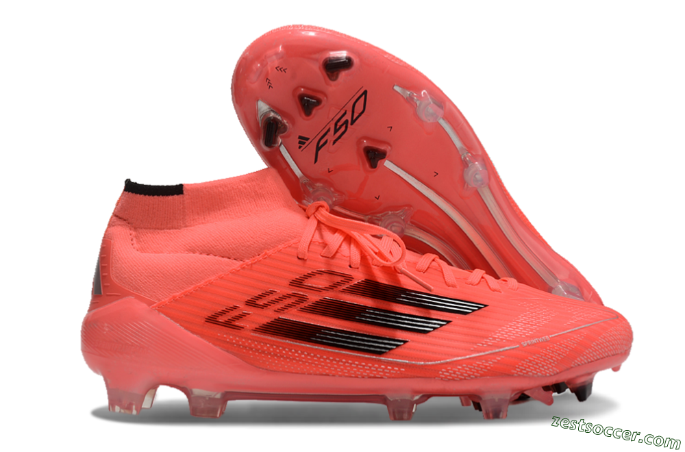 Adidas F50 Elite Mid FG High-Tops Soccer Cleats - Red/Black/Silver 0