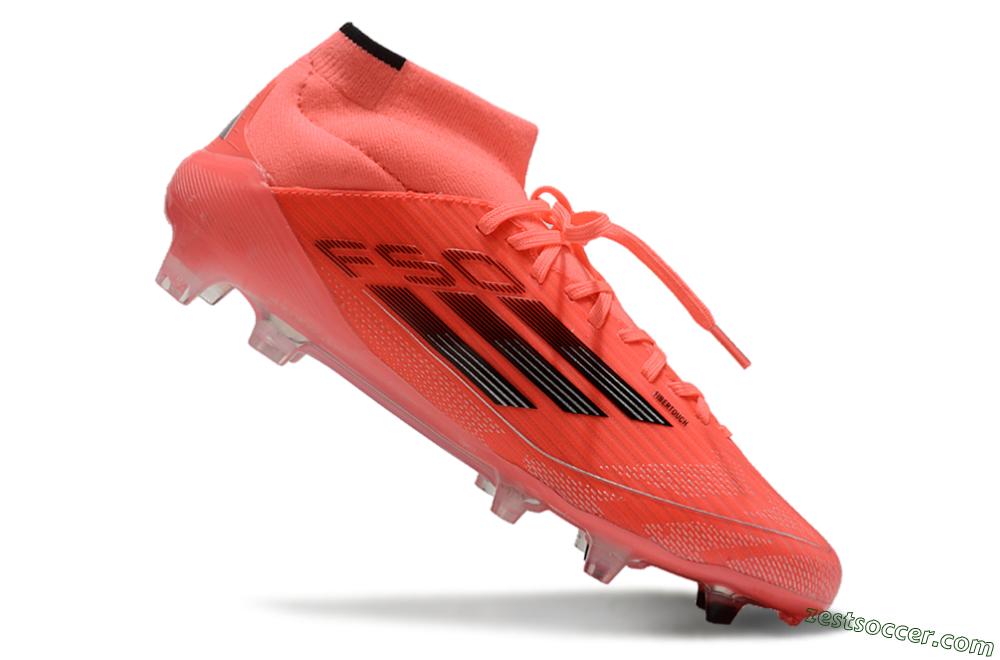 Adidas F50 Elite Mid FG High-Tops Soccer Cleats - Red/Black/Silver 4