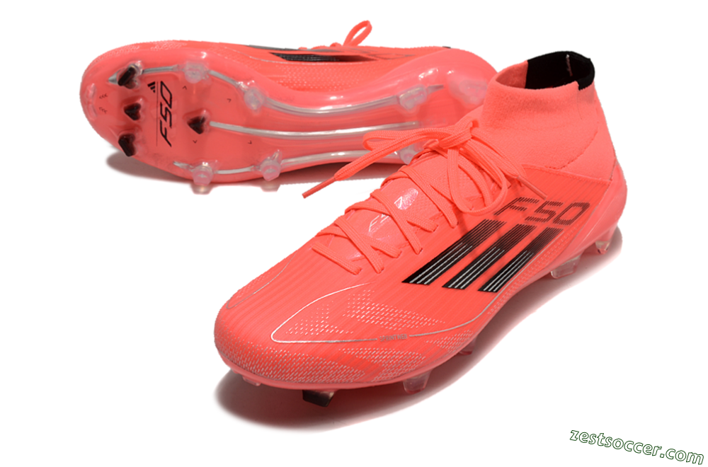 Adidas F50 Elite Mid FG High-Tops Soccer Cleats - Red/Black/Silver 3