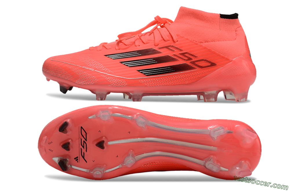 Adidas F50 Elite Mid FG High-Tops Soccer Cleats - Red/Black/Silver 1