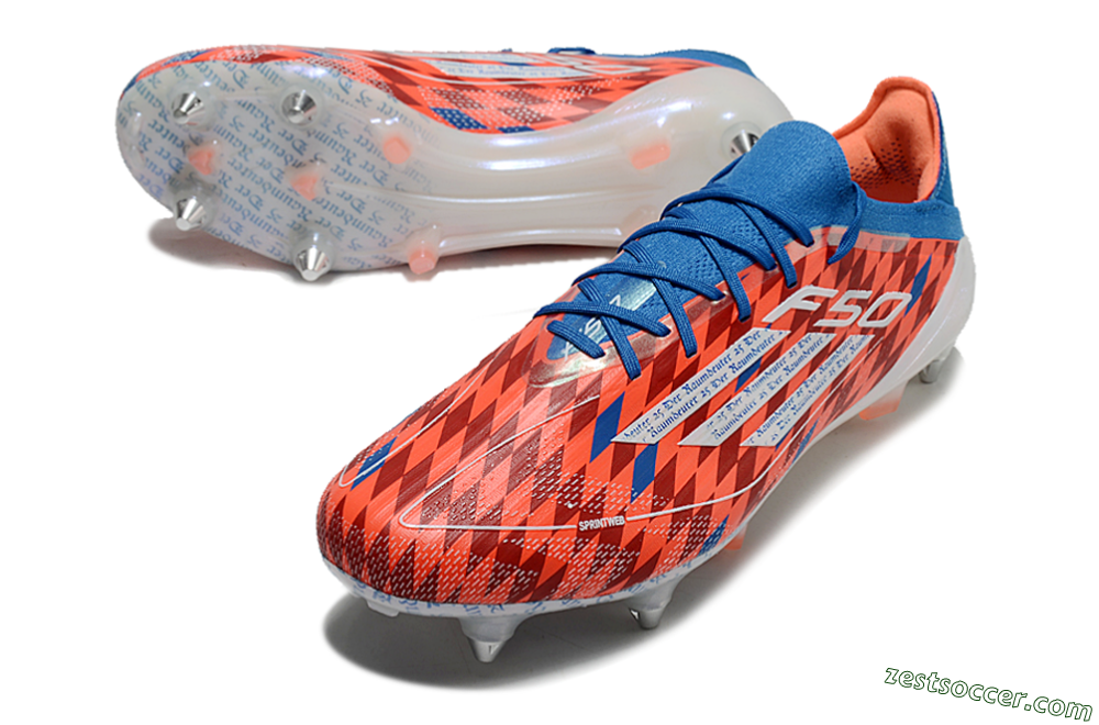 Adidas F50 Elite SG Low-Tops Soccer Cleats - Red/Blue/White 3