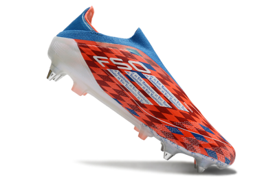 Adidas F50 Elite Laceless SG Low-Tops Soccer Cleats - Red/Blue/White