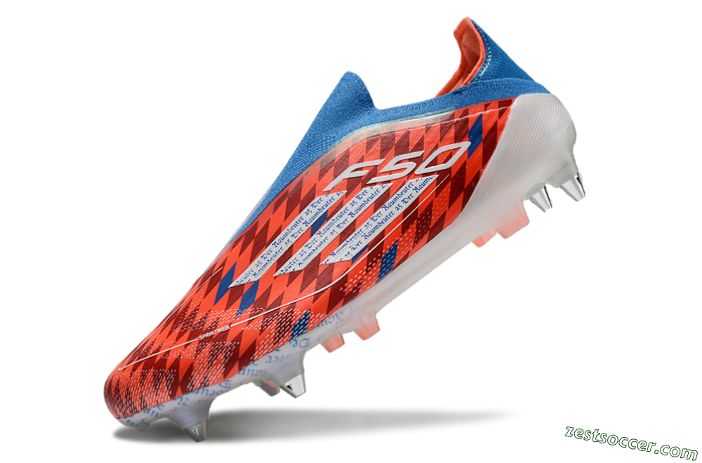 Adidas F50 Elite Laceless SG Low-Tops Soccer Cleats - Red/Blue/White 5