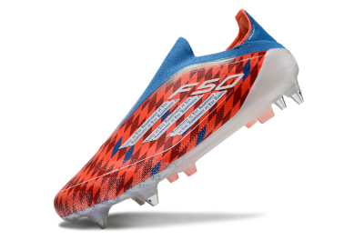 Adidas F50 Elite Laceless SG Low-Tops Soccer Cleats - Red/Blue/White