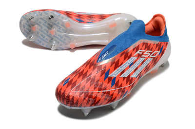 Adidas F50 Elite Laceless SG Low-Tops Soccer Cleats - Red/Blue/White