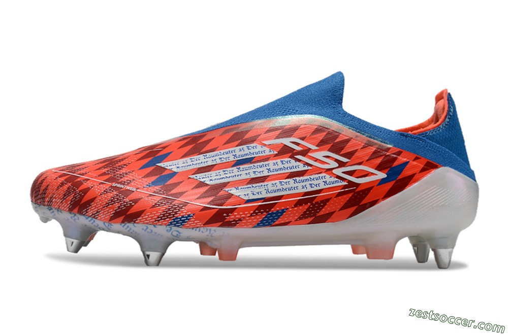 Adidas F50 Elite Laceless SG Low-Tops Soccer Cleats - Red/Blue/White 2