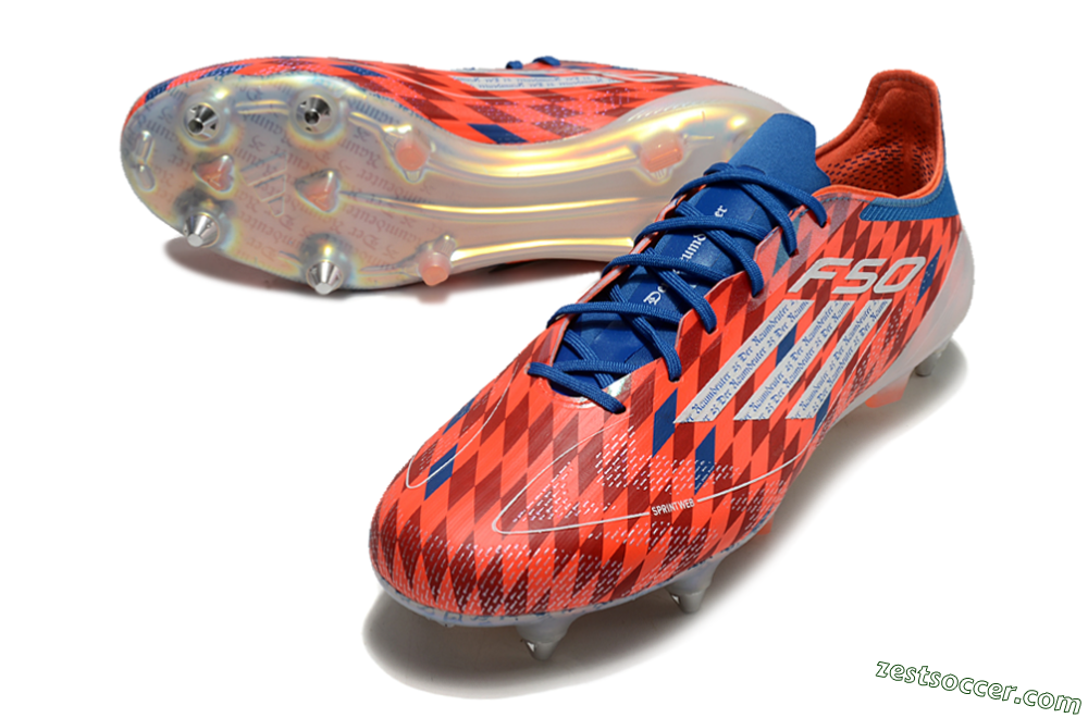 Adidas F50 Elite SG Low-Tops Soccer Cleats - Red/Blue/White 3