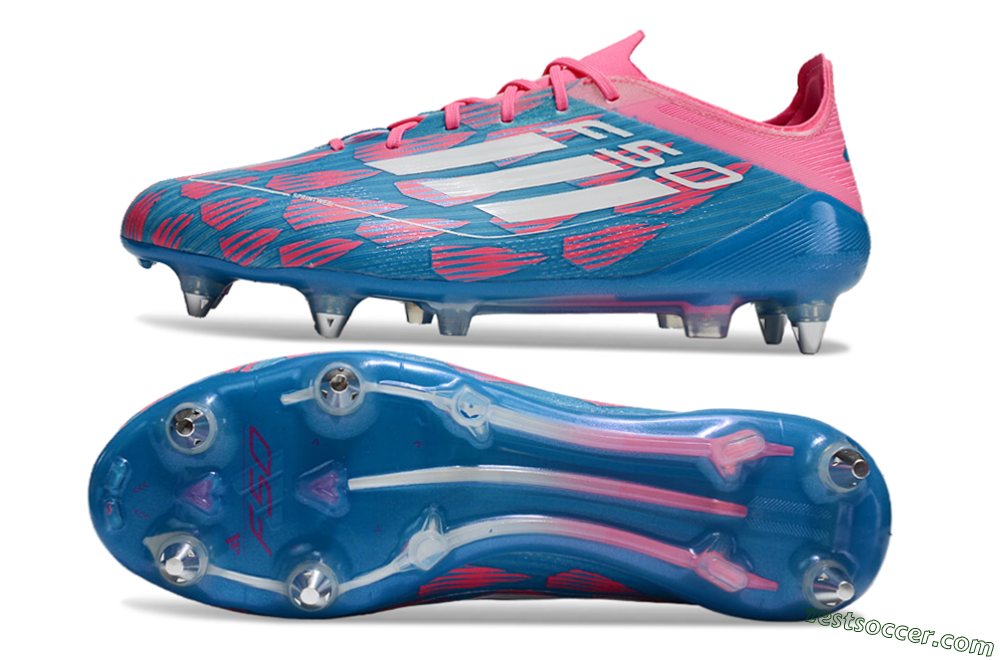 Adidas F50 Elite SG Low-Tops Soccer Cleats - Blue/Pink 1