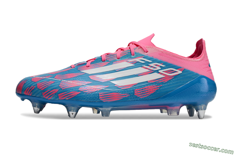 Adidas F50 Elite SG Low-Tops Soccer Cleats - Blue/Pink 2