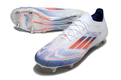 Adidas F50 Elite SG Low-Tops Soccer Cleats - White/Blue/Red