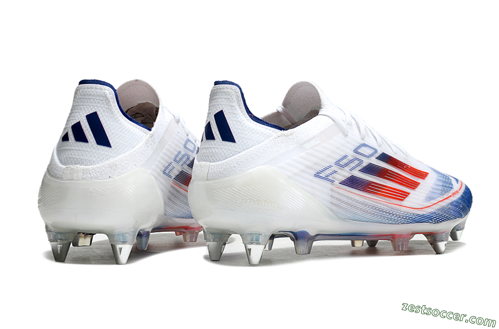 Adidas F50 Elite SG Low-Tops Soccer Cleats - White/Blue/Red 6