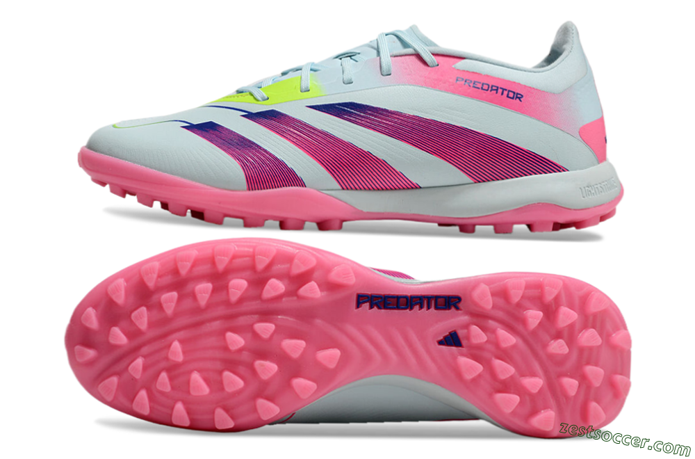 Adidas Predator 24 Elite TF Low-Tops Soccer Shoes - Jade/Pink/Yellow 1