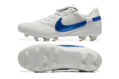 Nike The Premier 3 FG Low-Tops Soccer Cleats - Beige/Blue/White
