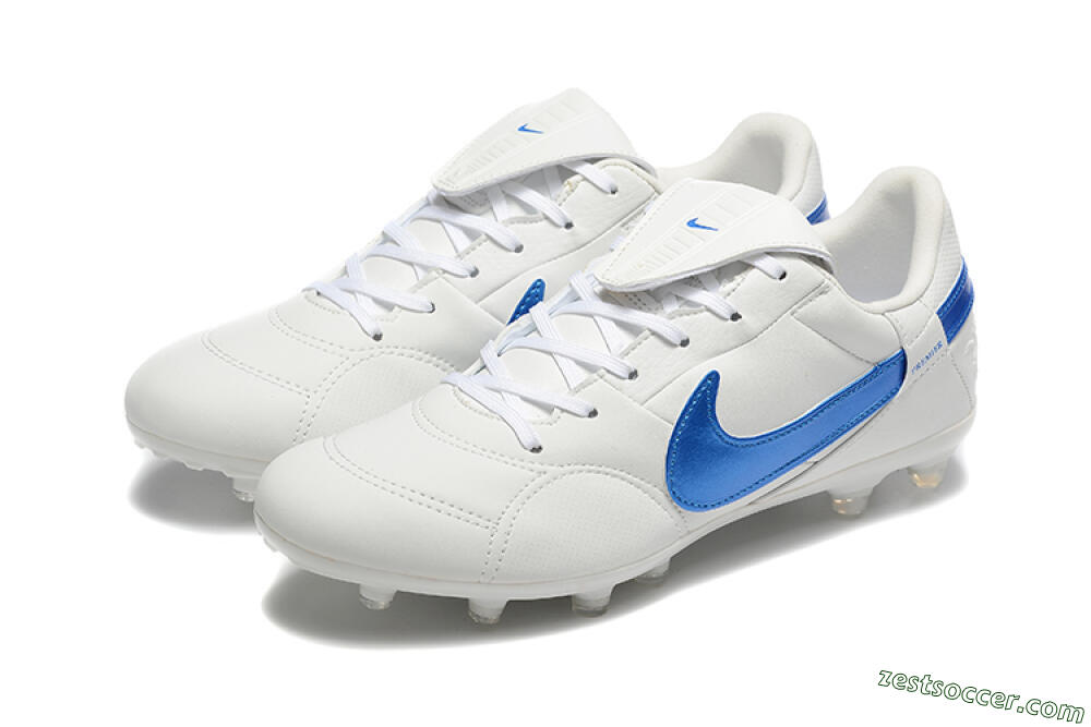 Nike The Premier 3 FG Low-Tops Soccer Cleats - Beige/Blue/White 5