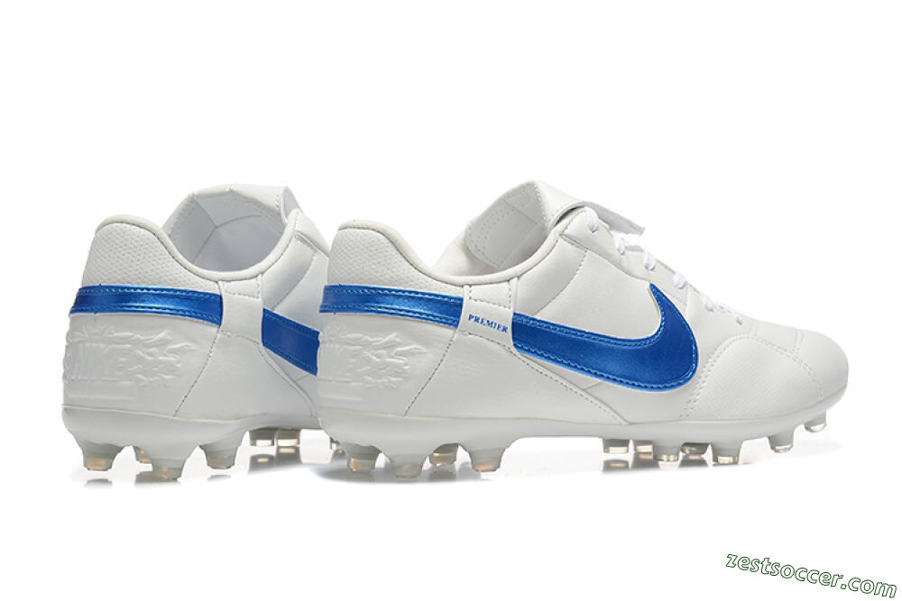 Nike The Premier 3 FG Low-Tops Soccer Cleats - Beige/Blue/White 9