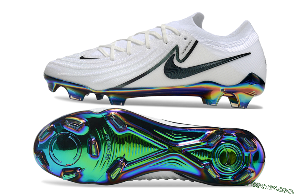 Nike Phantom Luna Elite FG Low-Tops Soccer Cleats - White/Black/Gold 1