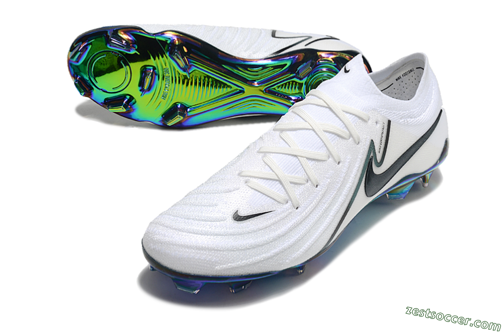 Nike Phantom Luna Elite FG Low-Tops Soccer Cleats - White/Black/Gold 3