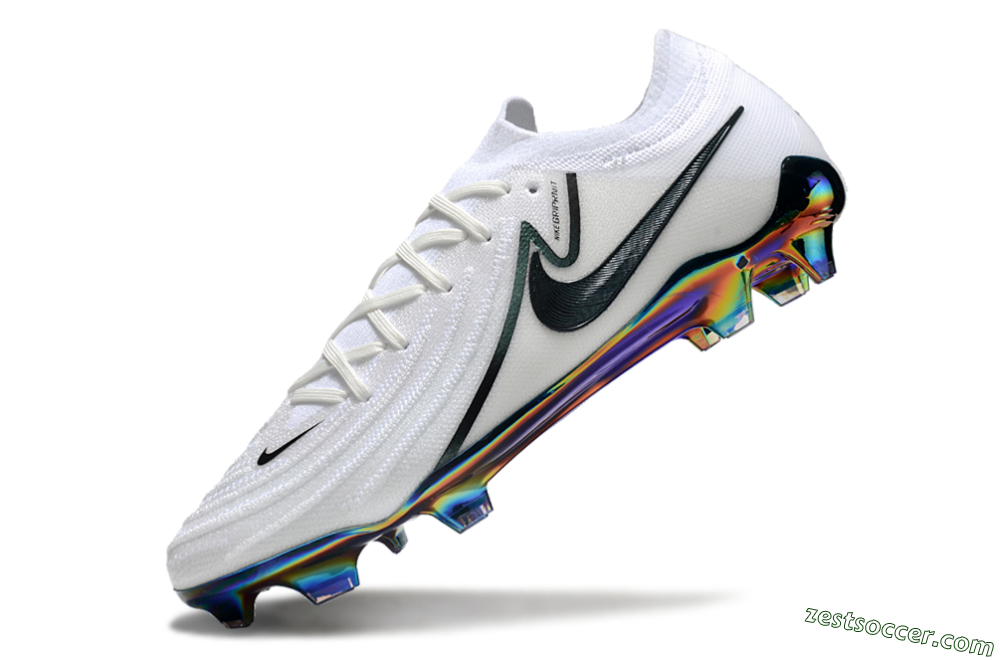 Nike Phantom Luna Elite FG Low-Tops Soccer Cleats - White/Black/Gold 5