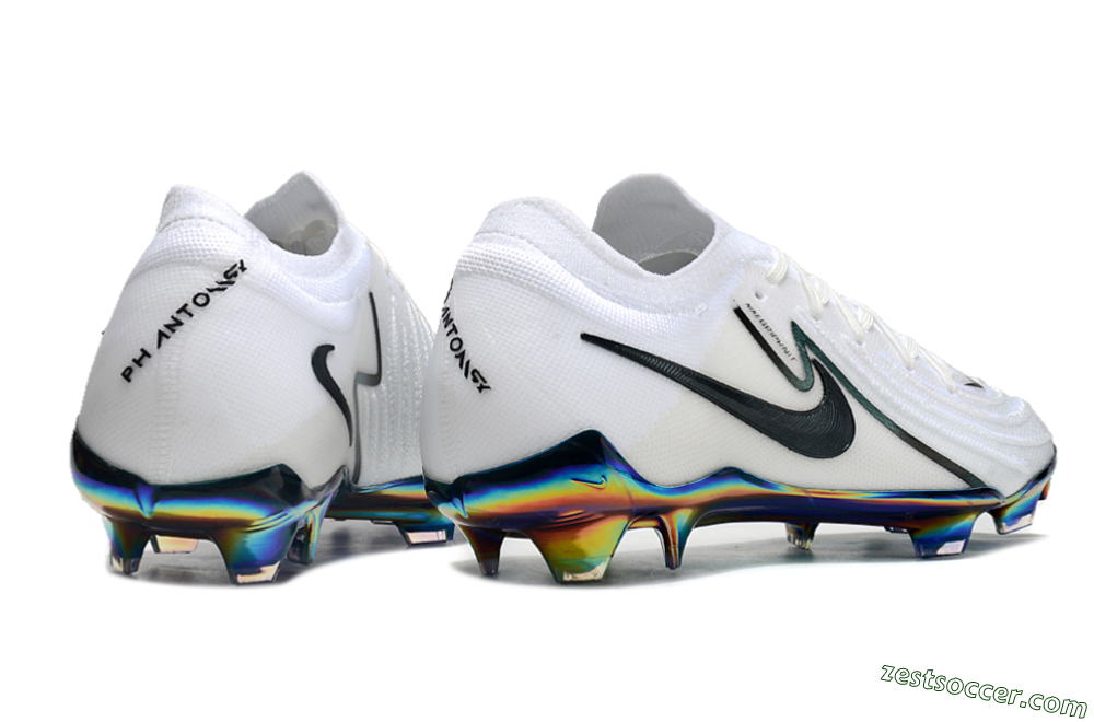 Nike Phantom Luna Elite FG Low-Tops Soccer Cleats - White/Black/Gold 6