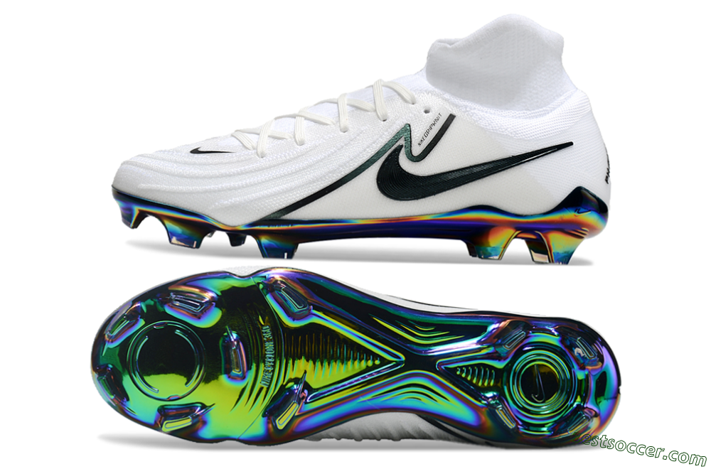 Nike Phantom Luna Elite FG High-Tops Soccer Cleats - White/Black/Gold 1