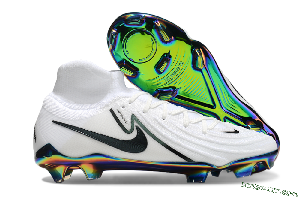 Nike Phantom Luna Elite FG High-Tops Soccer Cleats - White/Black/Gold 0