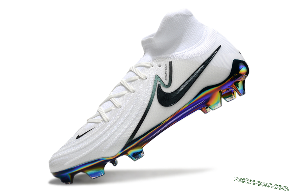 Nike Phantom Luna Elite FG High-Tops Soccer Cleats - White/Black/Gold 4