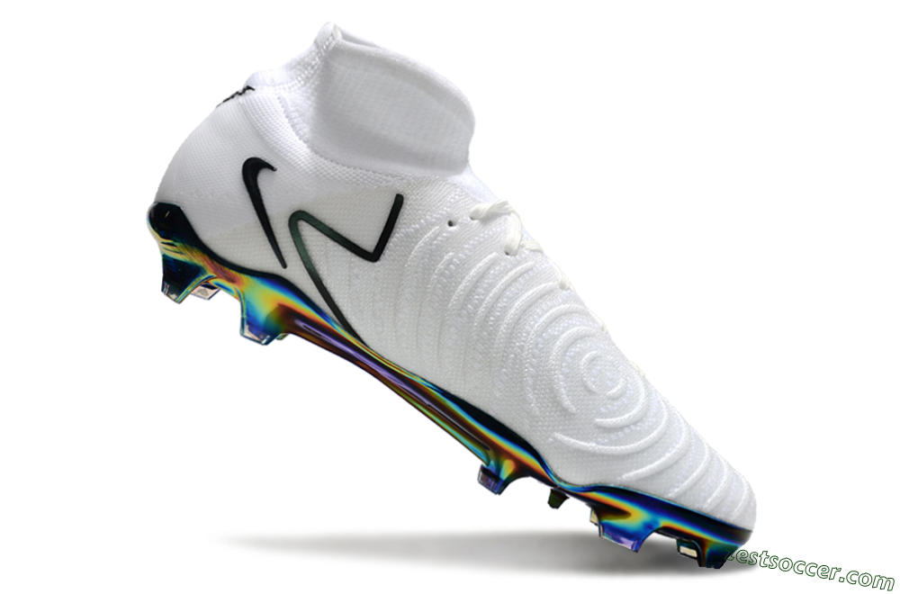 Nike Phantom Luna Elite FG High-Tops Soccer Cleats - White/Black/Gold 5