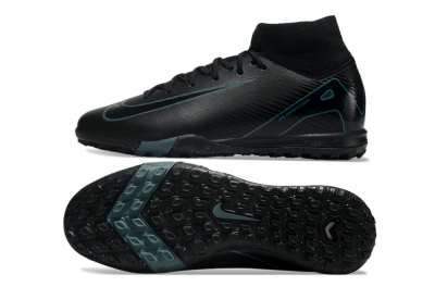 Nike Air Zoom Mercurial Superfly 10 Elite TF High-Tops Soccer Shoes - Black/Green/Silver