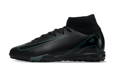 Nike Air Zoom Mercurial Superfly 10 Elite TF High-Tops Soccer Shoes - Black/Green/Silver
