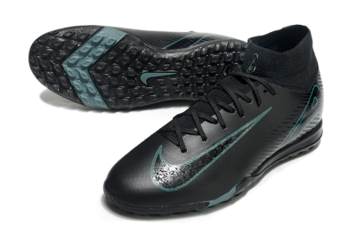 Nike Air Zoom Mercurial Superfly 10 Elite TF High-Tops Soccer Shoes - Black/Green/Silver