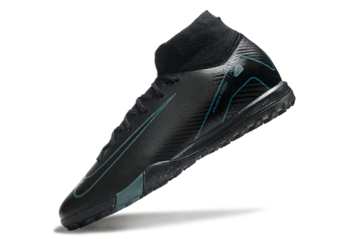 Nike Air Zoom Mercurial Superfly 10 Elite TF High-Tops Soccer Shoes - Black/Green/Silver