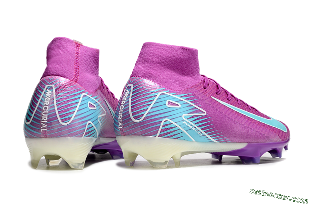 Nike Air Zoom Mercurial Superfly 10 Elite FG High-Tops Soccer Cleats - Purple/Green 6