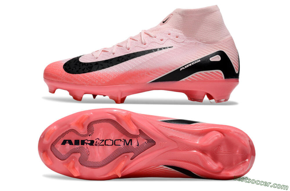 Nike Air Zoom Mercurial Superfly 10 Elite FG High-Tops Soccer Cleats - Pink/Red/Black 1