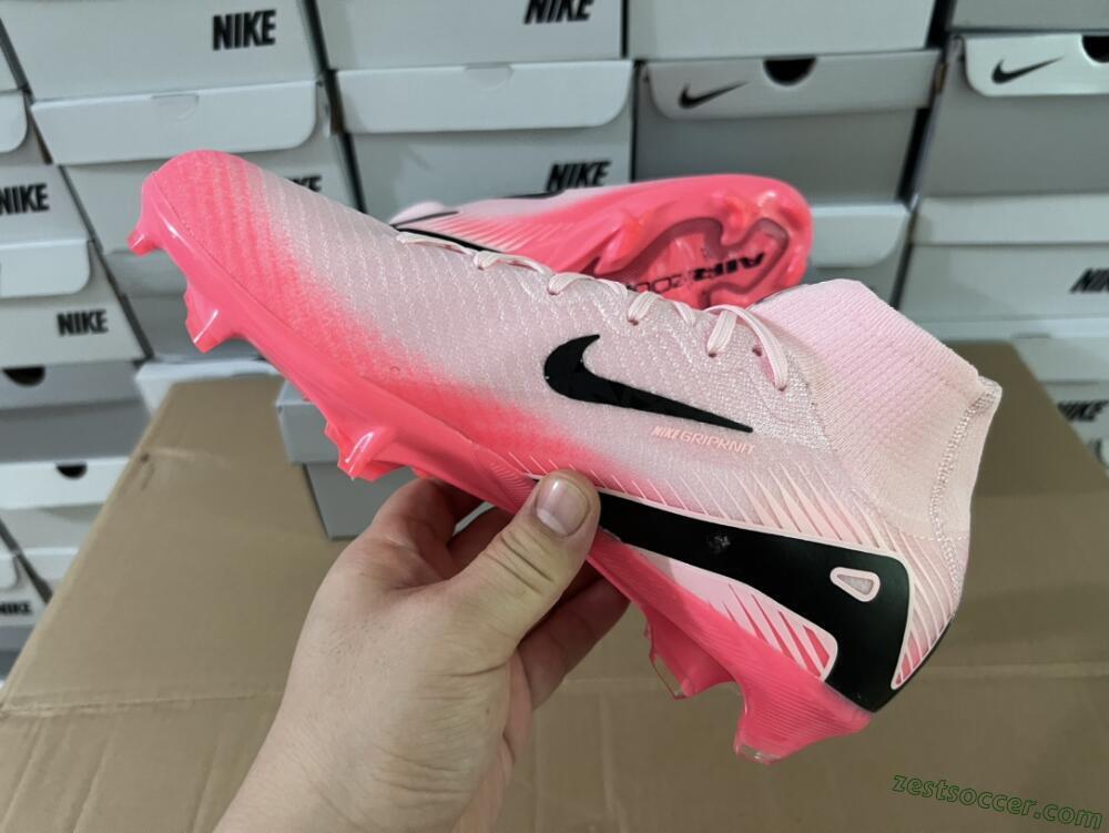 Nike Air Zoom Mercurial Superfly 10 Elite FG High-Tops Soccer Cleats - Pink/Red/Black