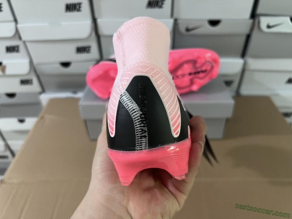 Nike Air Zoom Mercurial Superfly 10 Elite FG High-Tops Soccer Cleats - Pink/Red/Black