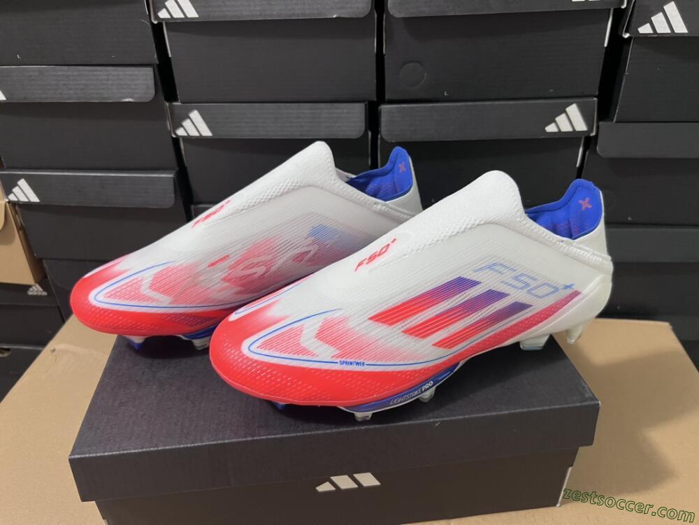 Adidas F50+ Lightstrike Pro Laceless FG Low-Tops Soccer Cleats - Red/White/Blue